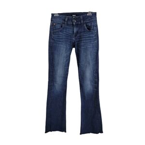 Hudson Raw Hem Signature Midrise Bootcut Dark Wash Jeans